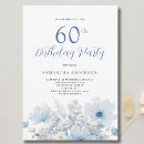 Search for elegant blue 60th birthday invitations Watercolor