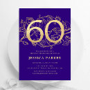 Search for purple 60th birthday invitations Gold