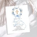 Search for blue floral wreath invitations Blue and white