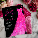 Search for hot pink sweet 16 invitations Party