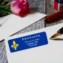 Search for fleur de lys return address labels Flower