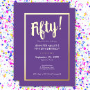 Search for purple white birthday invitations Milestone