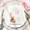 Search for teddy bear invitations Pink bow