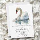 Search for swan baby shower invitations Watercolor