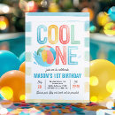 Search for beach 1st birthday invitations Pool party