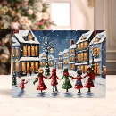 Search for vintage winter village christmas cards Non photo