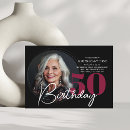 Search for red and black 50th birthday invitations Modern