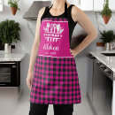 Search for pink plaid aprons For her