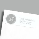 Search for monogram save the date return address labels Grey