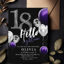 Search for purple 18th birthday invitations Silver
