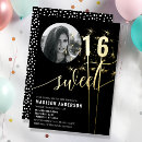 Search for simple sweet 16 invitations Black and white