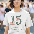 Search for quinceanera tshirts Watercolor flowers