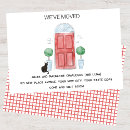 Search for cat moving announcement cards Watercolor