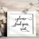 Search for please find your seat signs Calligraphy script