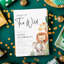 Search for safari animals 2nd birthday invitations Jungle