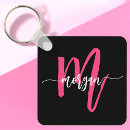 Search for monogram key rings Hot pink