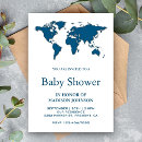Search for world map baby shower invitations Elegant