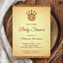 Search for gold crown baby shower invitations Fairytale