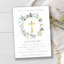 Search for wreath christening invitations Modern elegant