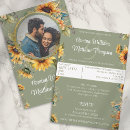 Search for sunflower wedding invitations Sage green