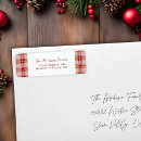 Search for red plaid return address labels Elegant