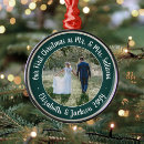 Search for green white christmas tree decorations Mr and mrs