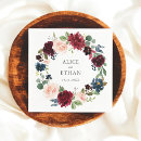 Search for blue and burgundy napkins Watercolor floral