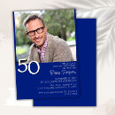 Search for royal blue 50th birthday invitations Modern