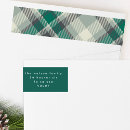 Search for green plaid return address labels Merry christmas