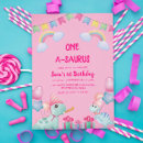 Search for pink dinosaur birthday invitations Baby girl