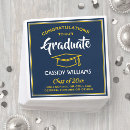 Search for navy blue and yellow napkins Graduation party