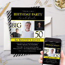Search for black white gold invitations 50th