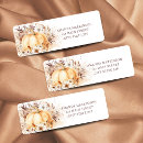 Search for fall baby shower return address labels Watercolor pumpkin