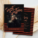 Search for red black sweet 16 invitations Glam