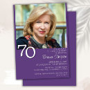Search for purple 70th birthday invitations Simple