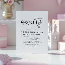 Search for black and white 70th birthday invitations Simple