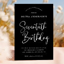 Search for black and white 70th birthday invitations Typography