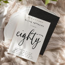 Search for eighty birthday invitations Black and white