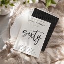 Search for typography 60th birthday invitations Black and white