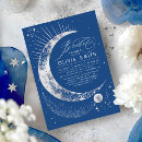 Search for midnight blue and silver invitations Crescent moon