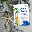 Search for surfboard baby shower invitations Palm trees
