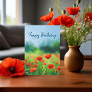 Search for red poppy birthday cards Watercolor