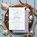 Search for nautical 50th birthday invitations Navy blue