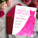 Search for hot pink 30th birthday invitations Party