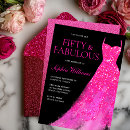 Search for hot pink 50th birthday invitations Party