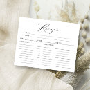 Search for bridal shower recipe cards Calligraphy