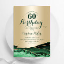 Search for emerald green and gold 60th birthday invitations Elegant