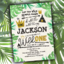 Search for wild things 1st birthday invitations Boys