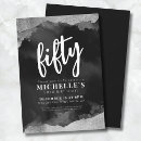 Search for black and white 50th birthday invitations Script calligraphy typography