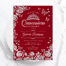 Search for red silver quinceanera invitations 15th birthday